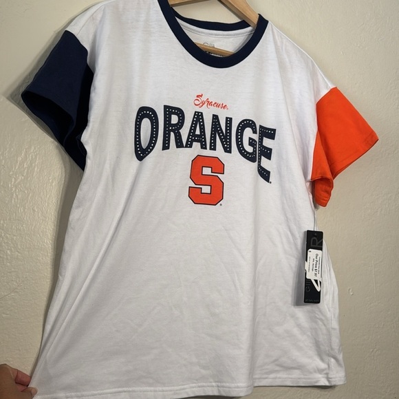 NWT Syracuse University Wmns Orange Sports Teams Bedazzled Sparkly T-Shirt - Picture 2 of 7